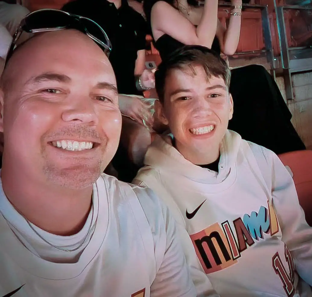 Father & Son at a Marlins game in Miami