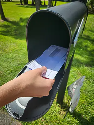 Collecting mail from a customer's box to maintain a 